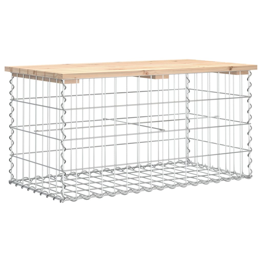 vidaXL Bancă de grădină, design gabion, 83x44x42 cm, lemn masiv de pin