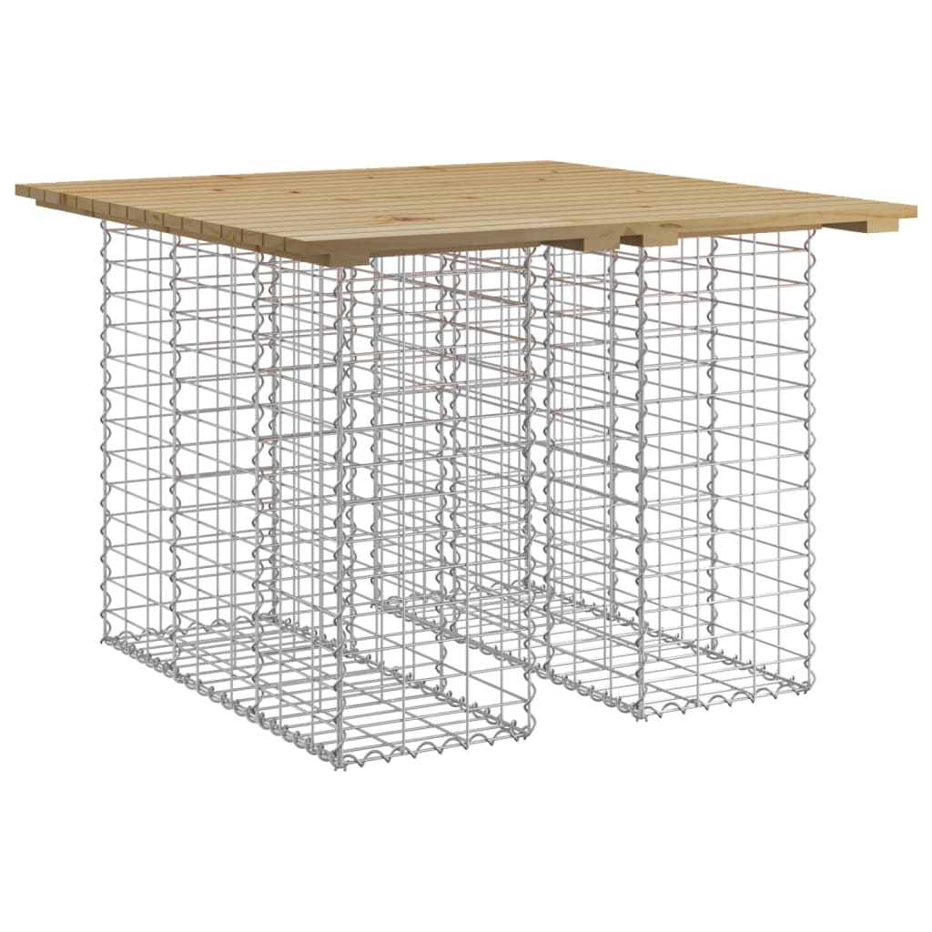 vidaXL Bancă grădină, design gabion, 100x102x72 cm, lemn pin impregnat