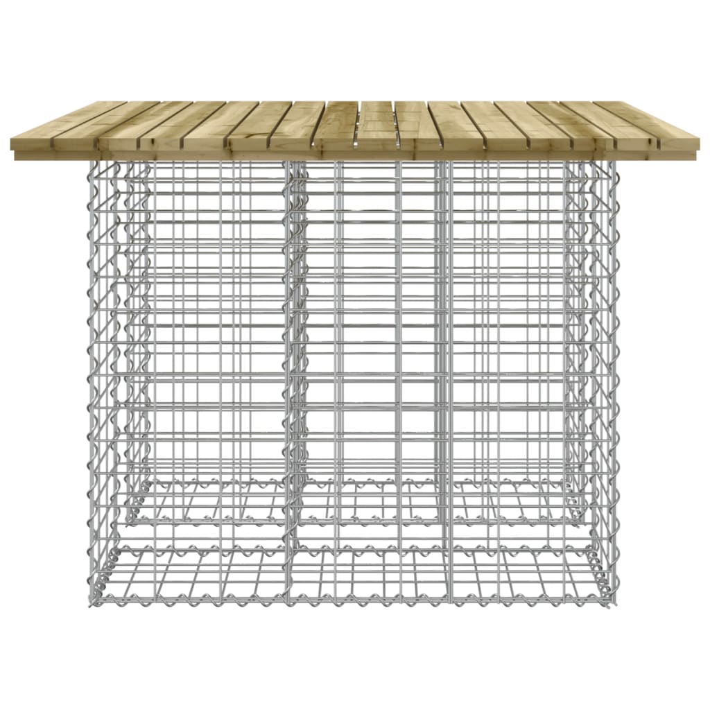 vidaXL Bancă grădină, design gabion, 100x102x72 cm, lemn pin impregnat