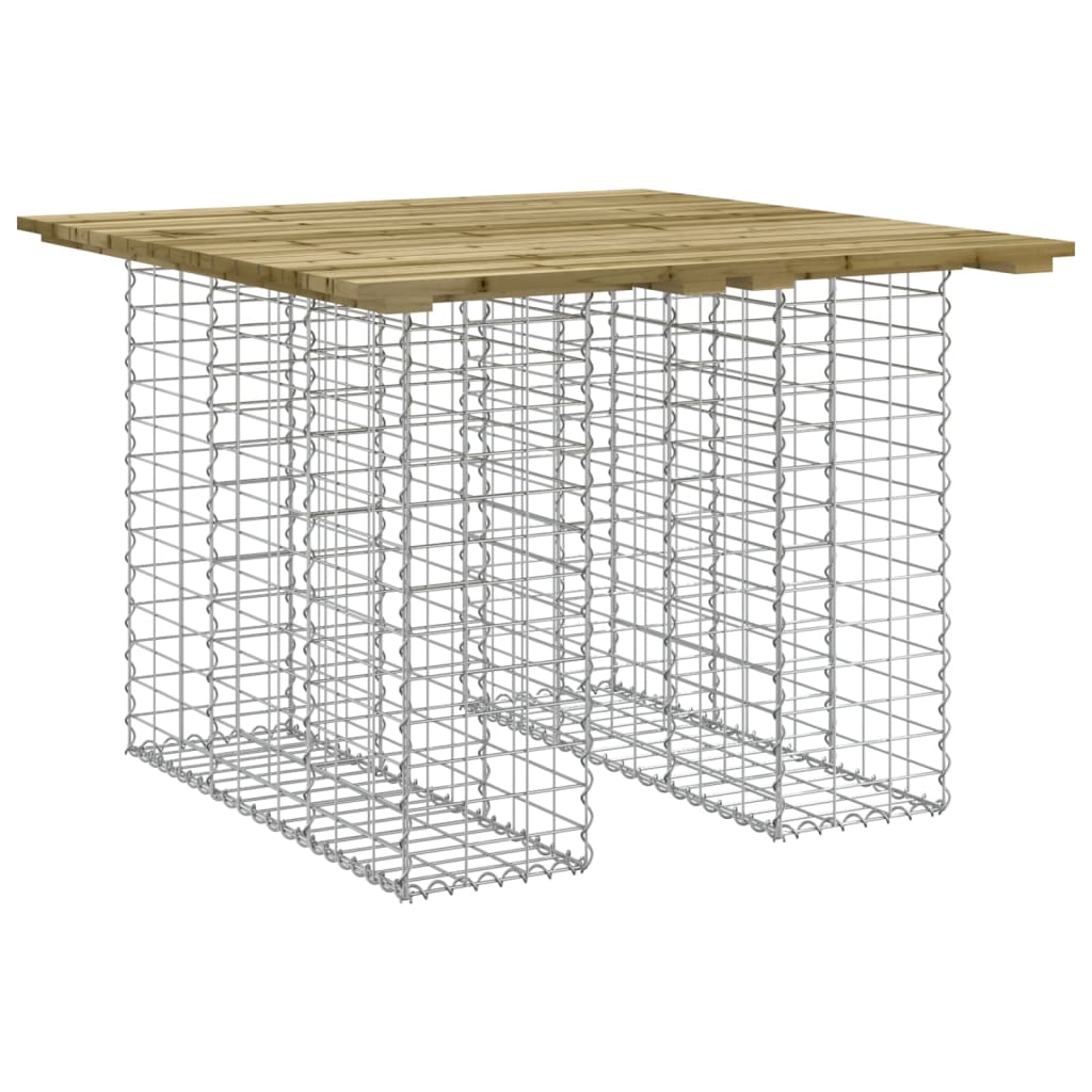 vidaXL Bancă grădină, design gabion, 100x102x72 cm, lemn pin impregnat