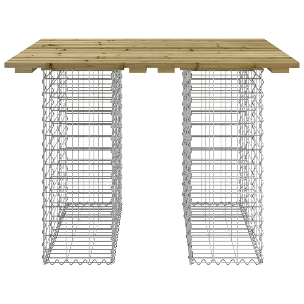 vidaXL Bancă grădină, design gabion, 100x102x72 cm, lemn pin impregnat