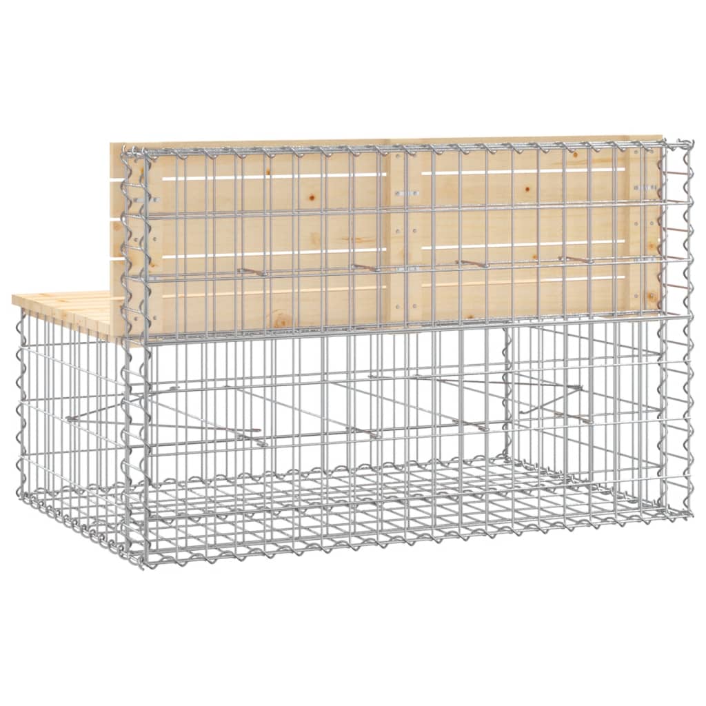 vidaXL Bancă de grădină, design gabion, 103x70x65cm, lemn masiv de pin