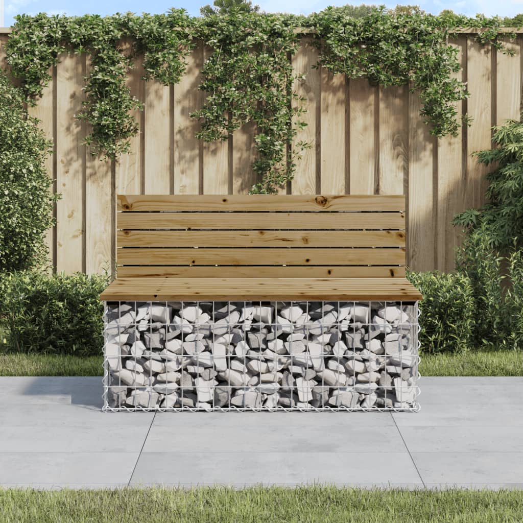 vidaXL Bancă grădină, design gabion, 103x70x65 cm, lemn pin impregnat vidaXL Bancă grădină, design gabion, 103x70x65 cm, lemn pin impregnat