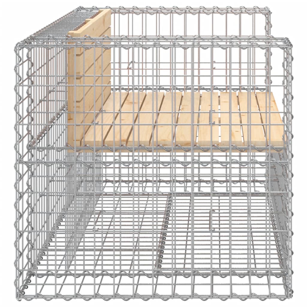 vidaXL Bancă de grădină, design gabion, 143x71x65,5cm, lemn masiv pin
