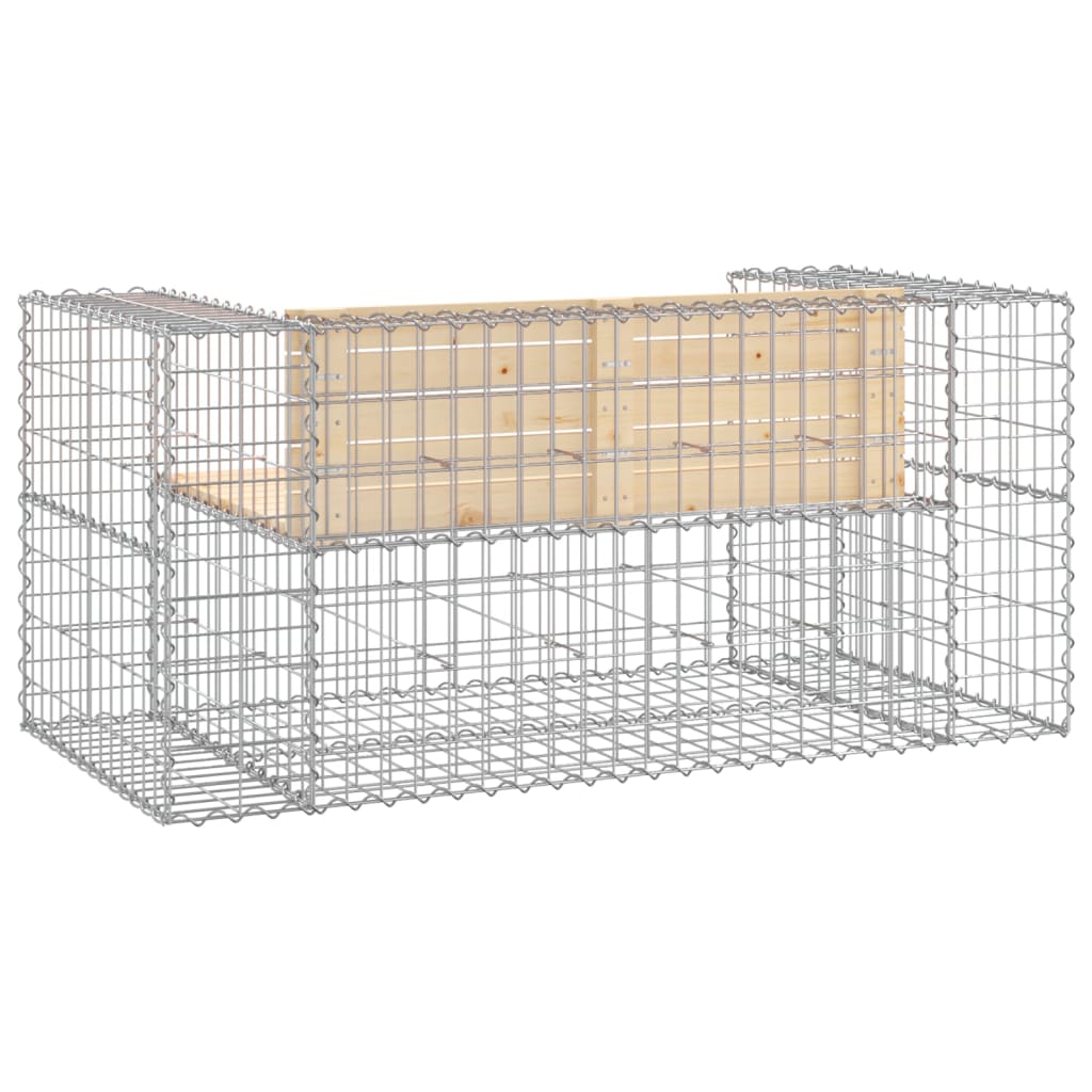 vidaXL Bancă de grădină, design gabion, 143x71x65,5cm, lemn masiv pin