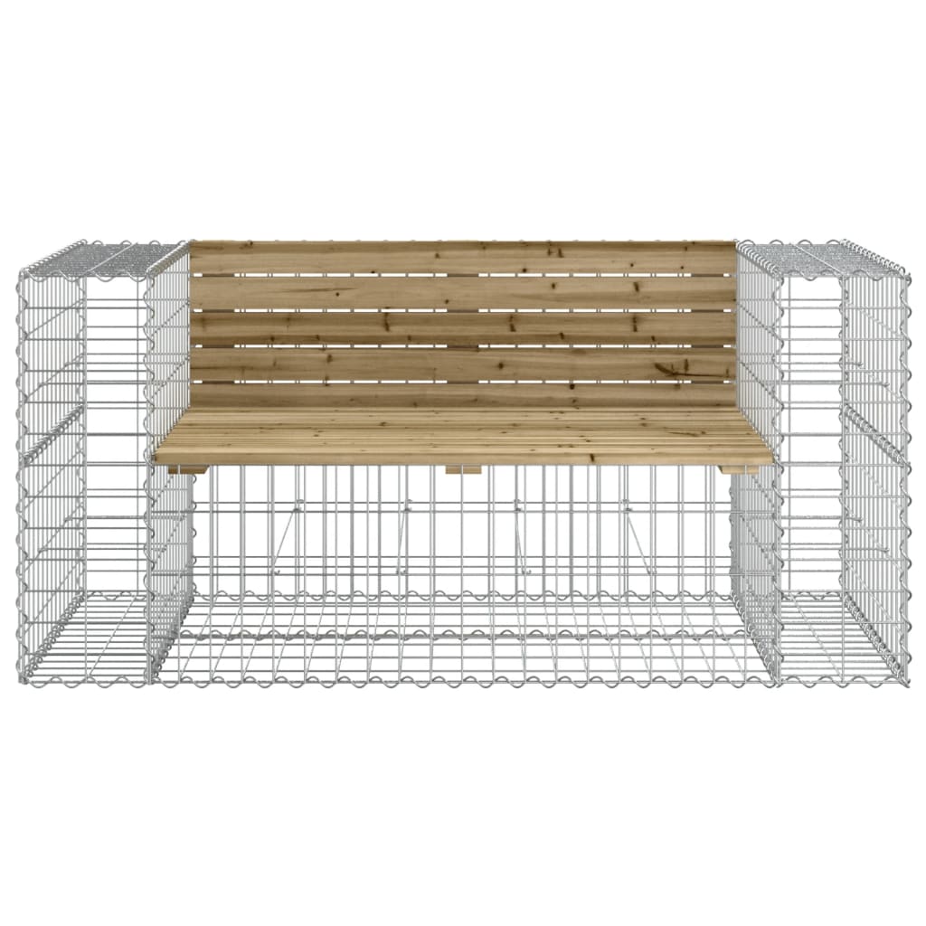 vidaXL Bancă grădină, design gabion, 143x71x65,5cm, lemn pin impregnat