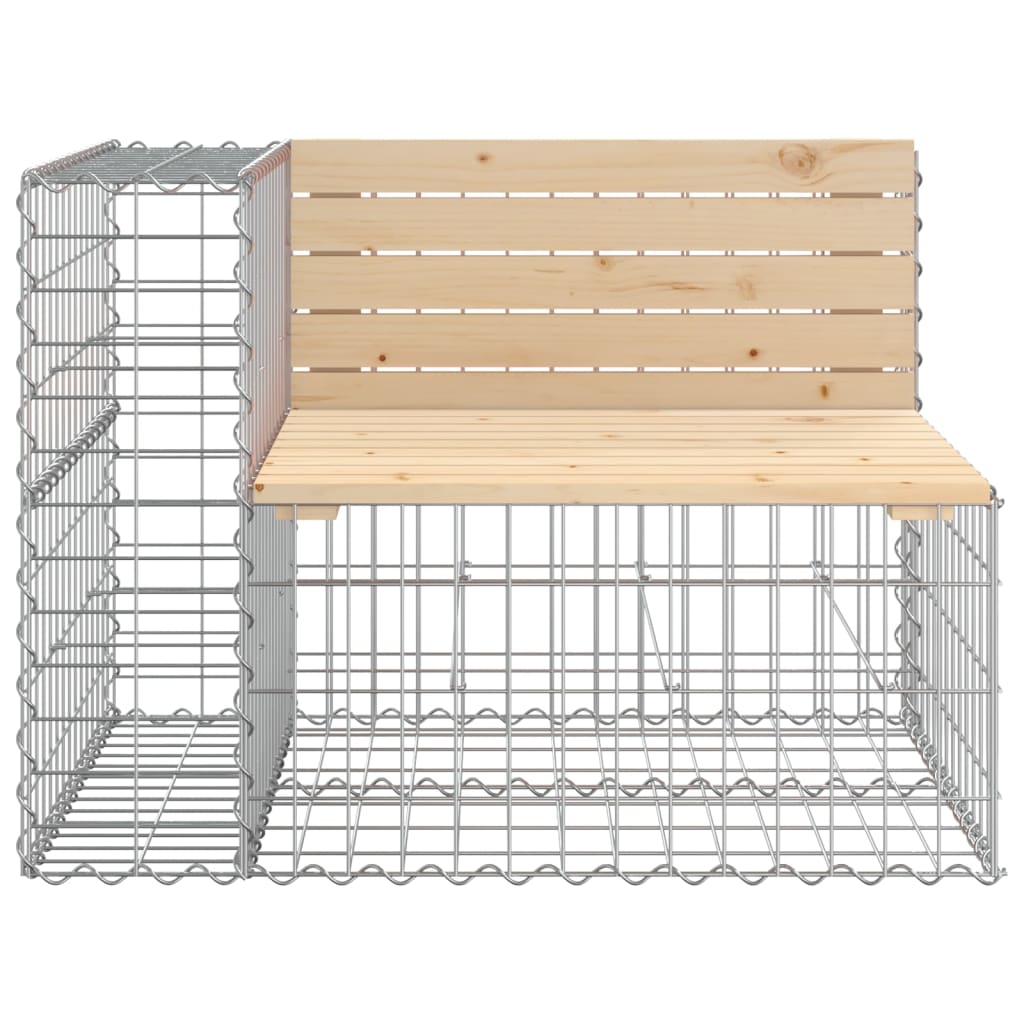 vidaXL Bancă de grădină design gabion, 92x71x65,5cm, lemn masiv de pin