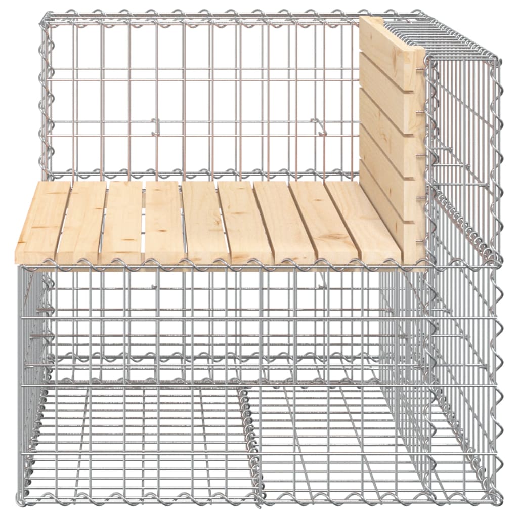 vidaXL Bancă de grădină design gabion, 92x71x65,5cm, lemn masiv de pin