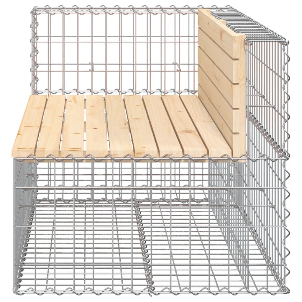 vidaXL Bancă de grădină design gabion, 122x71x65,5 cm, lemn masiv pin vidaXL Bancă de grădină design gabion, 122x71x65,5 cm, lemn masiv pin