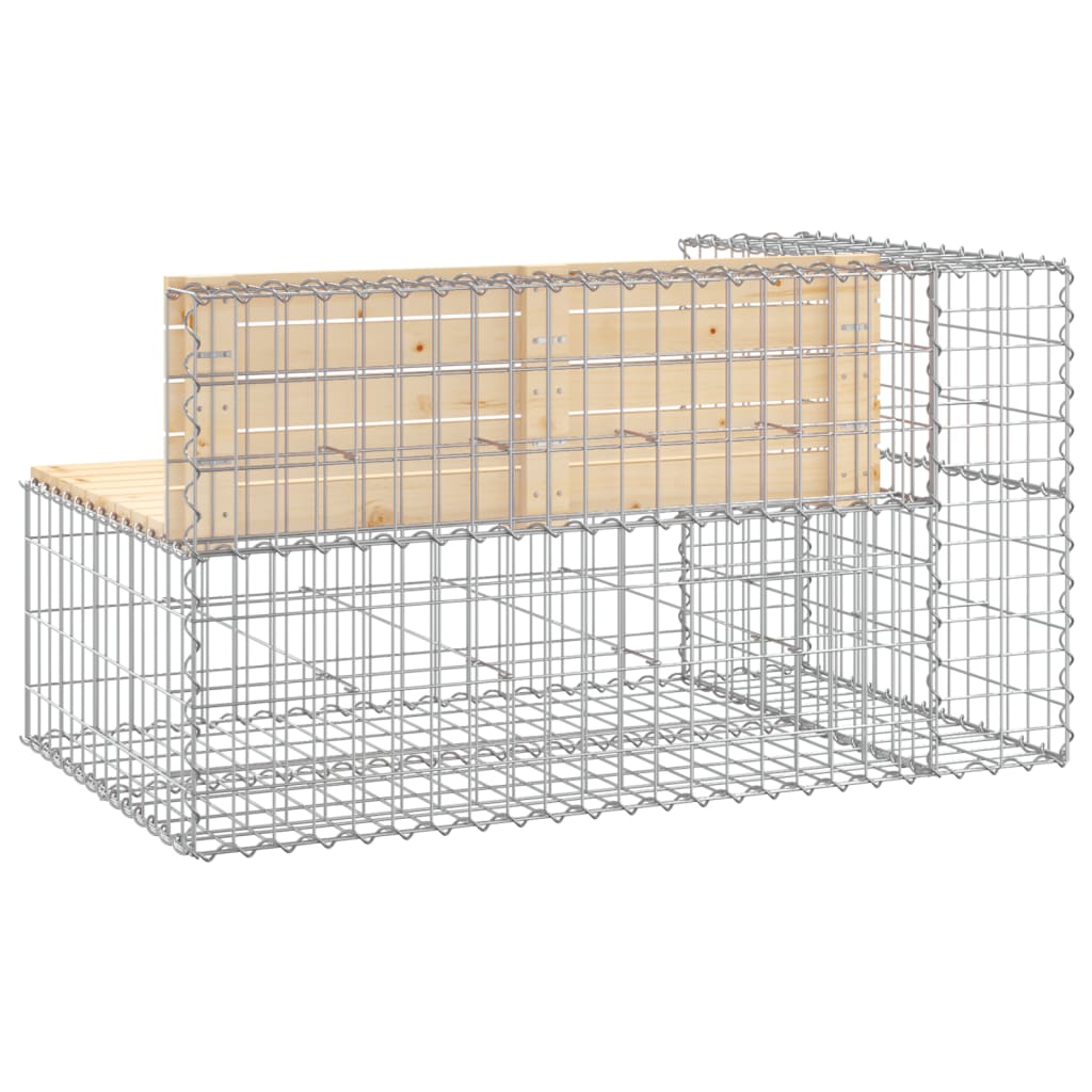 vidaXL Bancă de grădină design gabion, 122x71x65,5 cm, lemn masiv pin vidaXL Bancă de grădină design gabion, 122x71x65,5 cm, lemn masiv pin