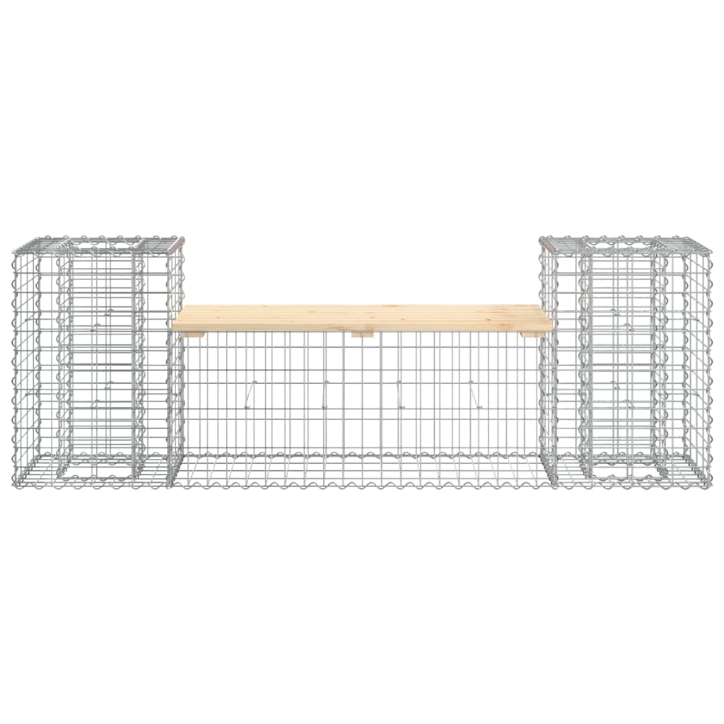 vidaXL Bancă de grădină cu gabion, 183x41x60,5 cm, lemn masiv pin vidaXL Bancă de grădină cu gabion, 183x41x60,5 cm, lemn masiv pin