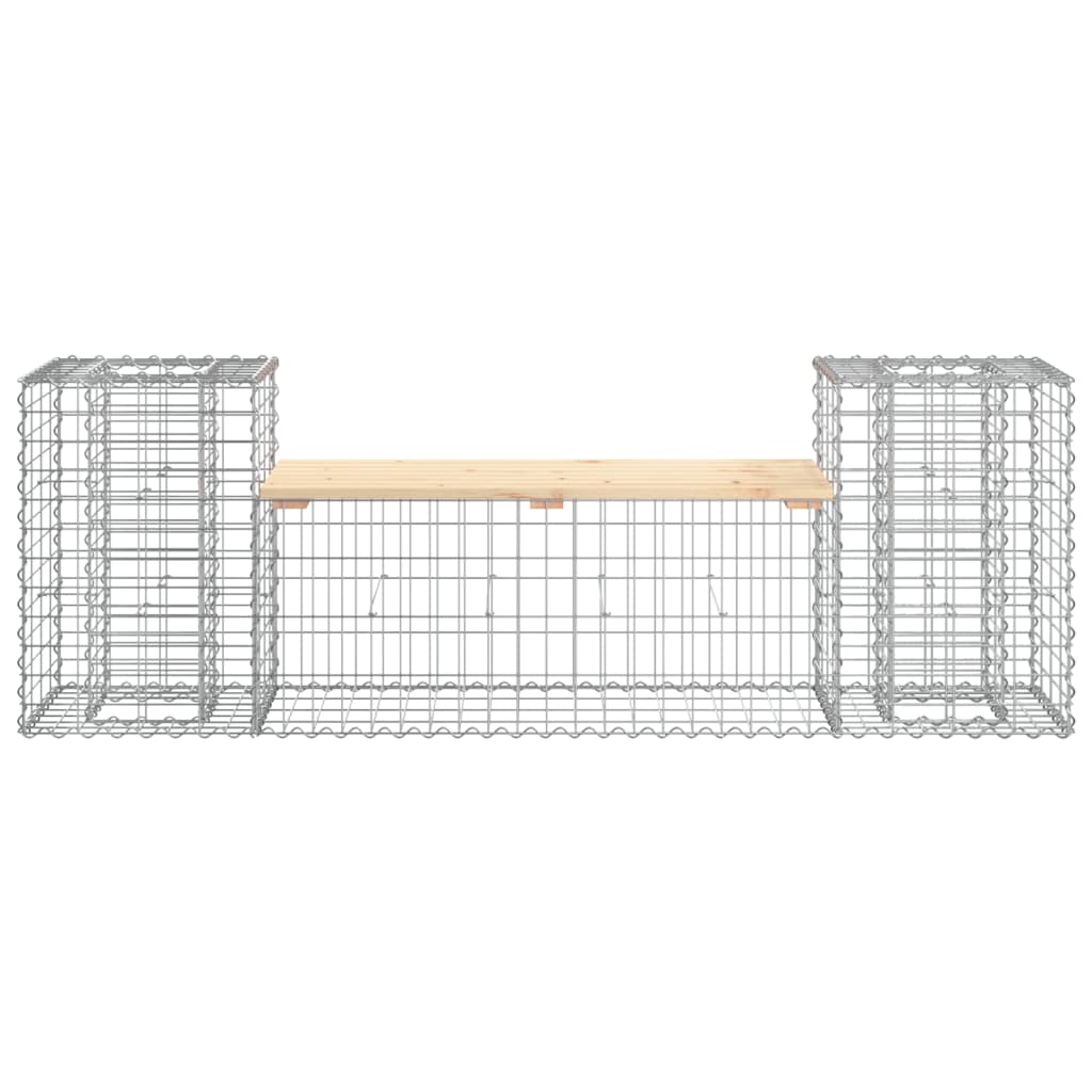 vidaXL Bancă de grădină cu gabion, 183x41x60,5 cm, lemn masiv pin vidaXL Bancă de grădină cu gabion, 183x41x60,5 cm, lemn masiv pin