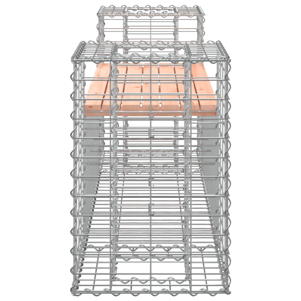 vidaXL Bancă de grădină cu gabion, 183x41x60,5 cm, lemn masiv Douglas