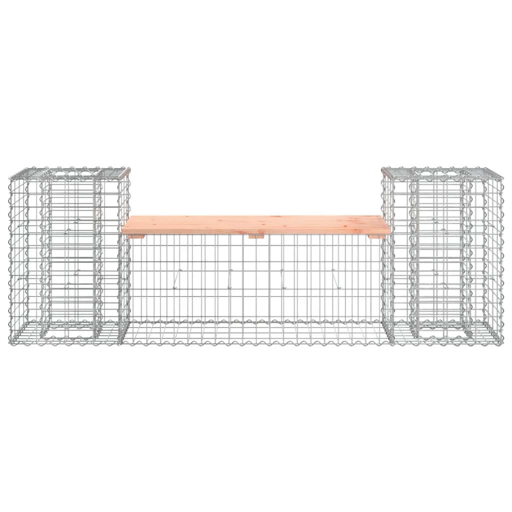 vidaXL Bancă de grădină cu gabion, 183x41x60,5 cm, lemn masiv Douglas
