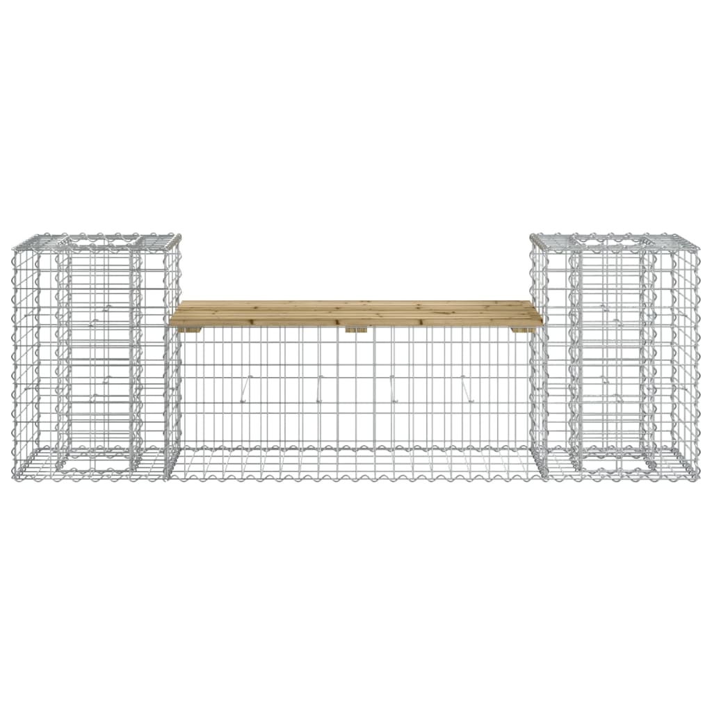 vidaXL Bancă de grădină cu gabion, 183x41x60,5 cm, lemn pin impregnat vidaXL Bancă de grădină cu gabion, 183x41x60,5 cm, lemn pin impregnat