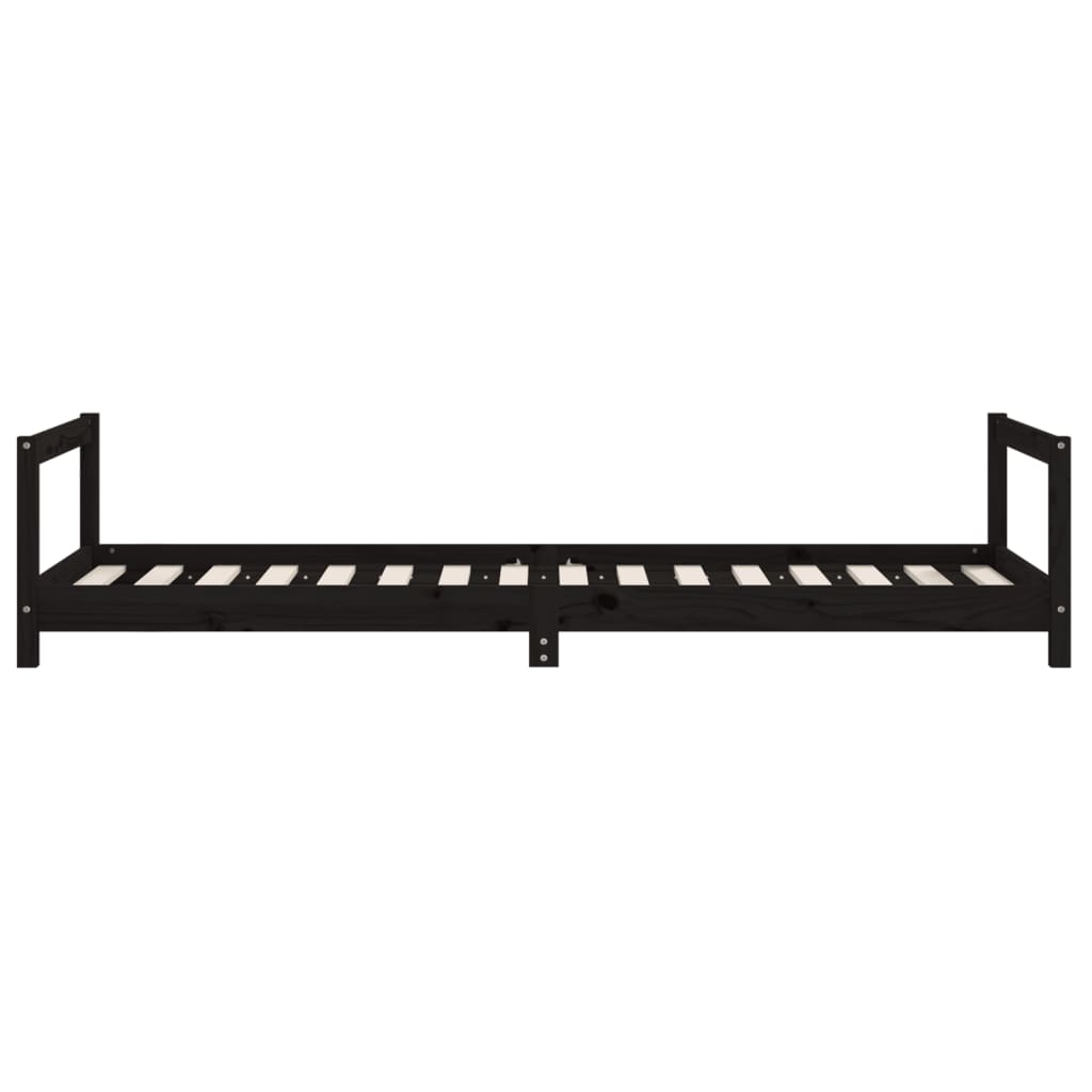 vidaXL Cadru pat pentru copii, negru, 90x200 cm, lemn masiv de pin vidaXL Cadru pat pentru copii, negru, 90x200 cm, lemn masiv de pin