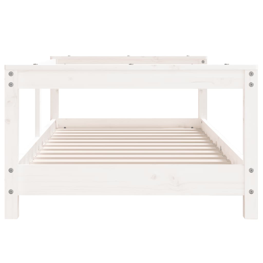 vidaXL Cadru de pat pentru copii, alb, 70x140 cm, lemn masiv de pin