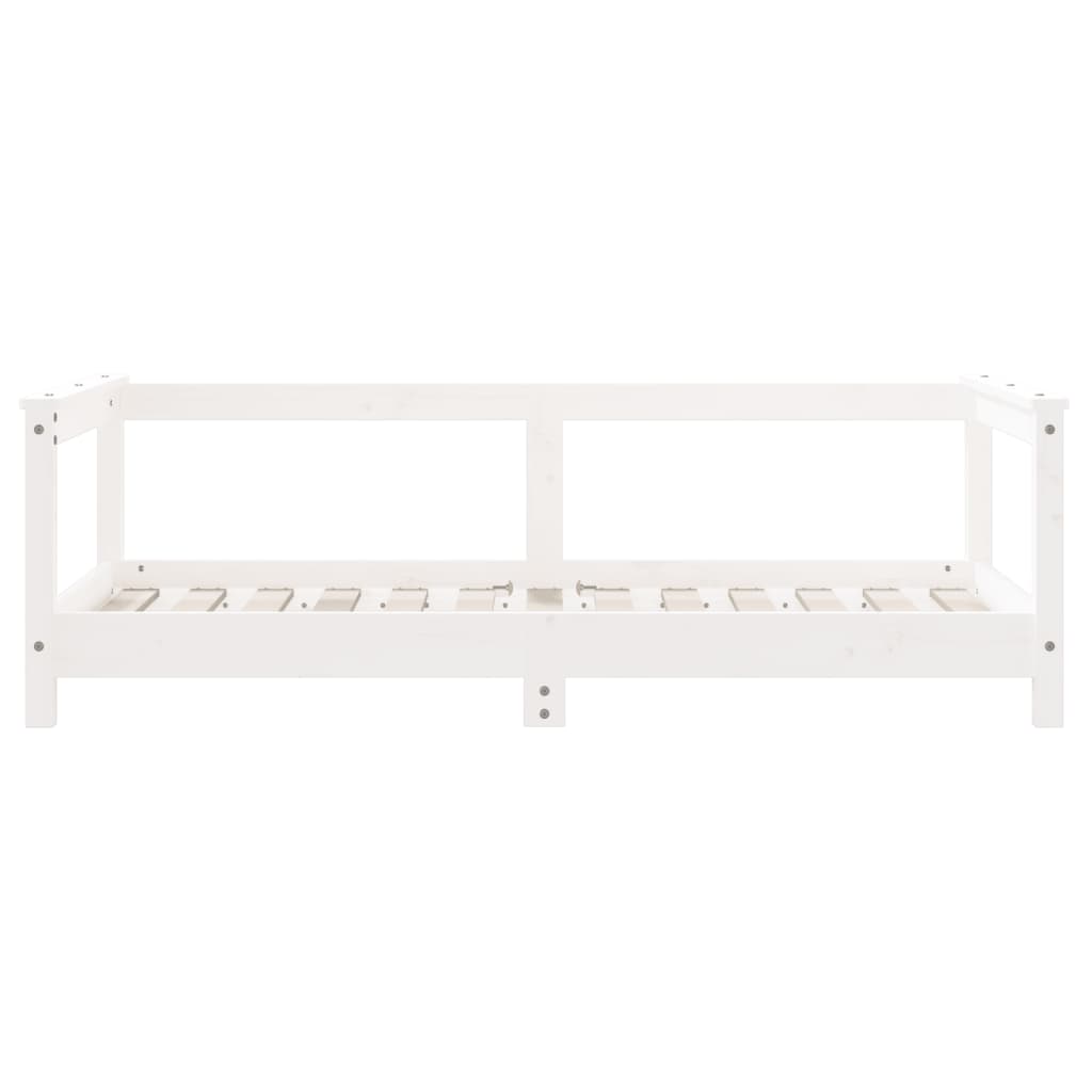 vidaXL Cadru de pat pentru copii, alb, 70x140 cm, lemn masiv de pin