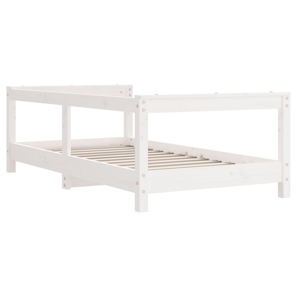 vidaXL Cadru de pat pentru copii, alb, 70x140 cm, lemn masiv de pin