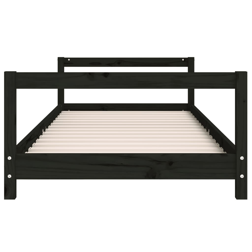 vidaXL Cadru de pat pentru copii, negru, 90x190 cm, lemn masiv de pin vidaXL Cadru de pat pentru copii, negru, 90x190 cm, lemn masiv de pin