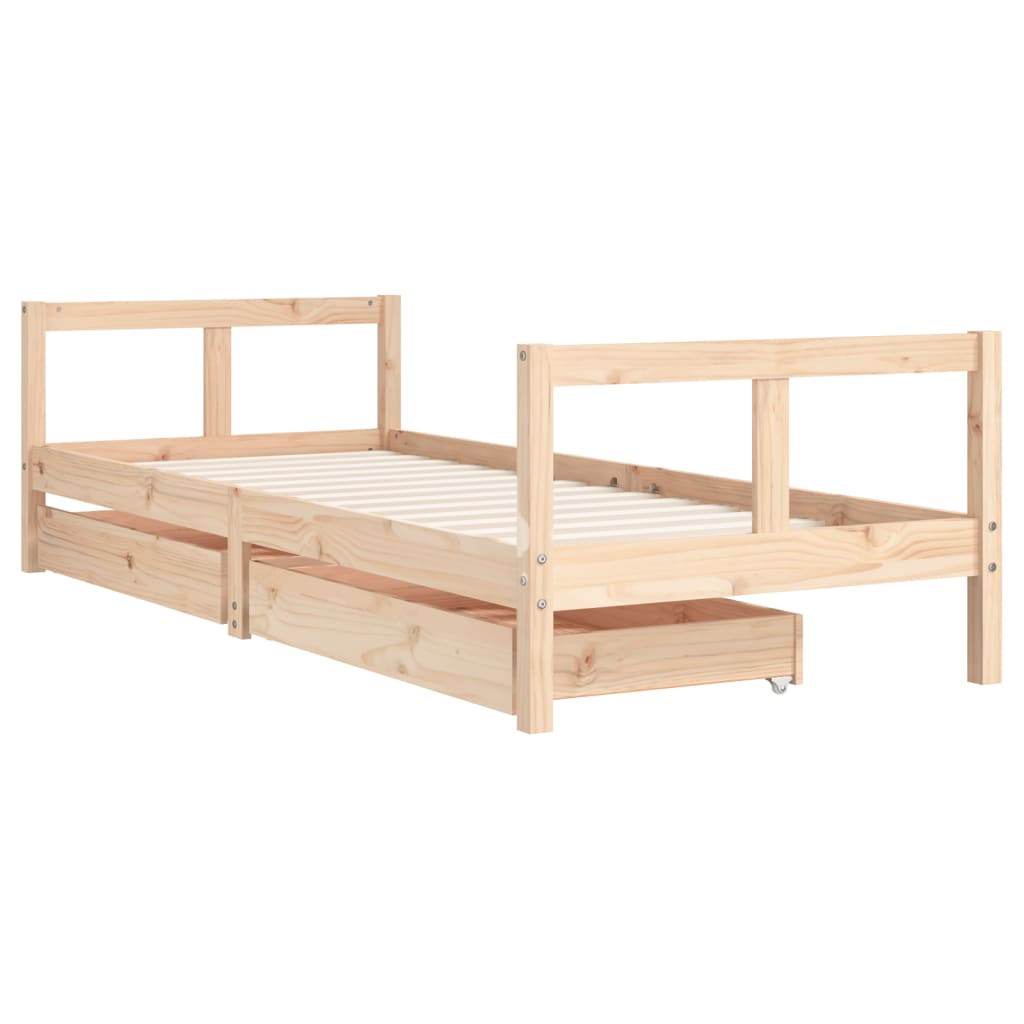vidaXL Cadru pat copii cu sertare, 80x200 cm, lemn masiv de pin