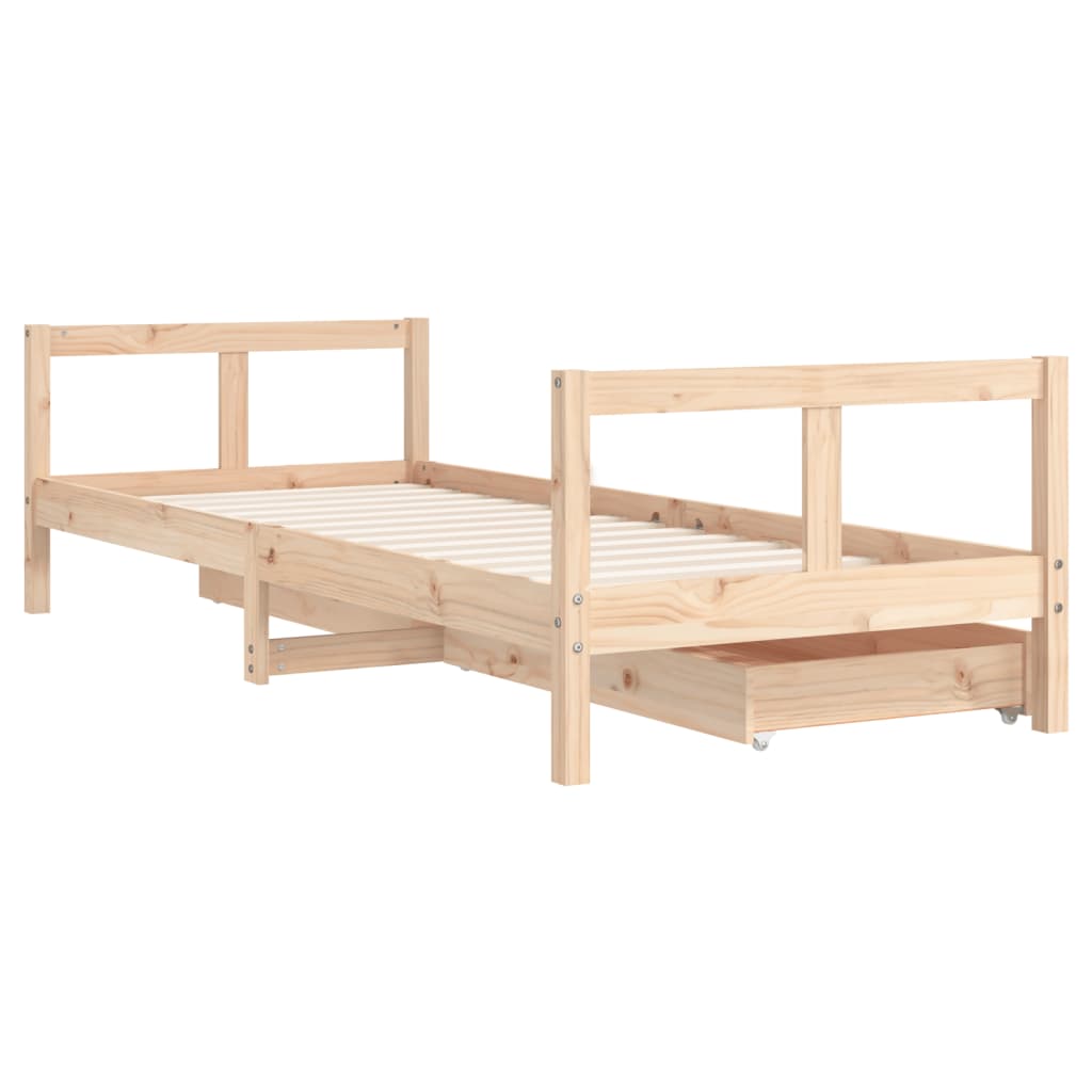 vidaXL Cadru pat copii cu sertare, 80x200 cm, lemn masiv de pin