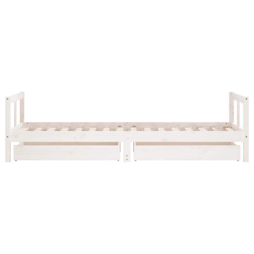 vidaXL Cadru pat copii cu sertare, alb, 80x200 cm, lemn masiv de pin vidaXL Cadru pat copii cu sertare, alb, 80x200 cm, lemn masiv de pin