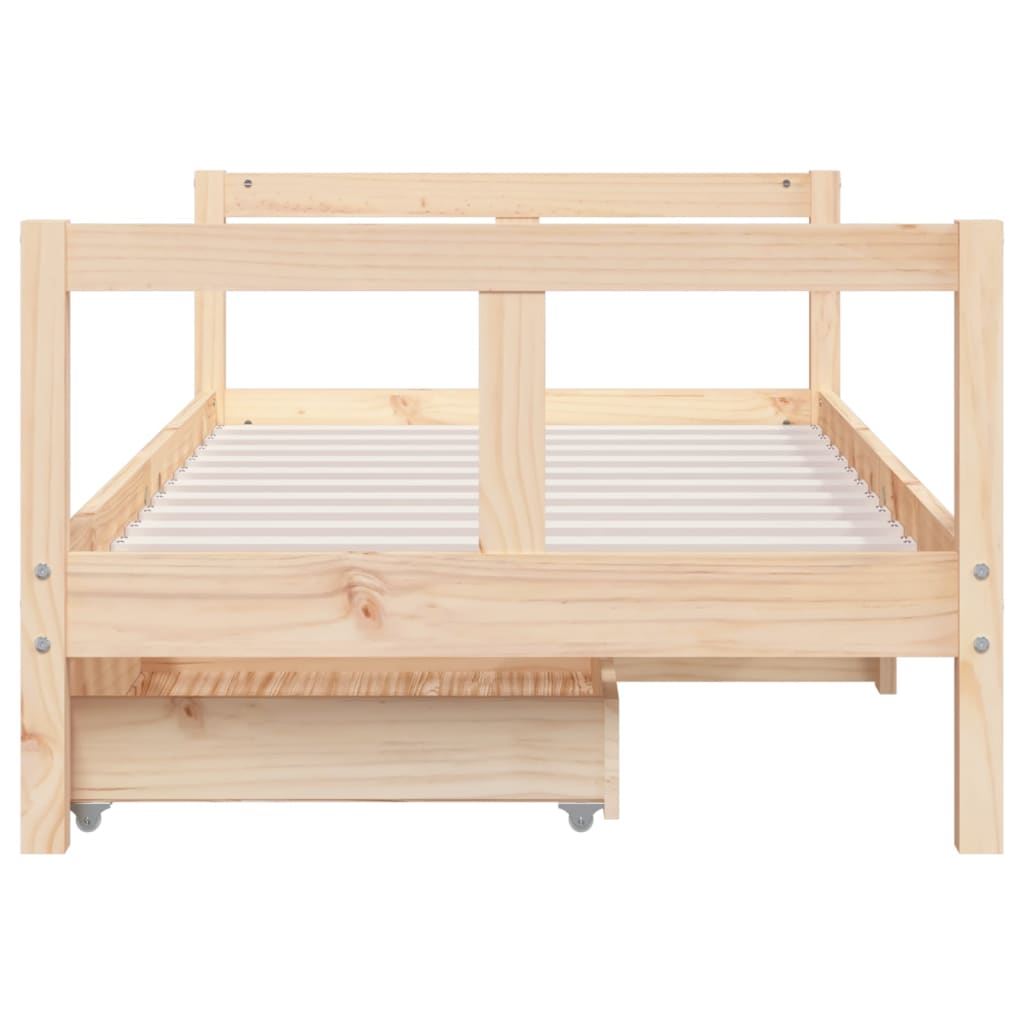 vidaXL Cadru de pat copii cu sertare, 80x160 cm, lemn masiv pin vidaXL Cadru de pat copii cu sertare, 80x160 cm, lemn masiv pin