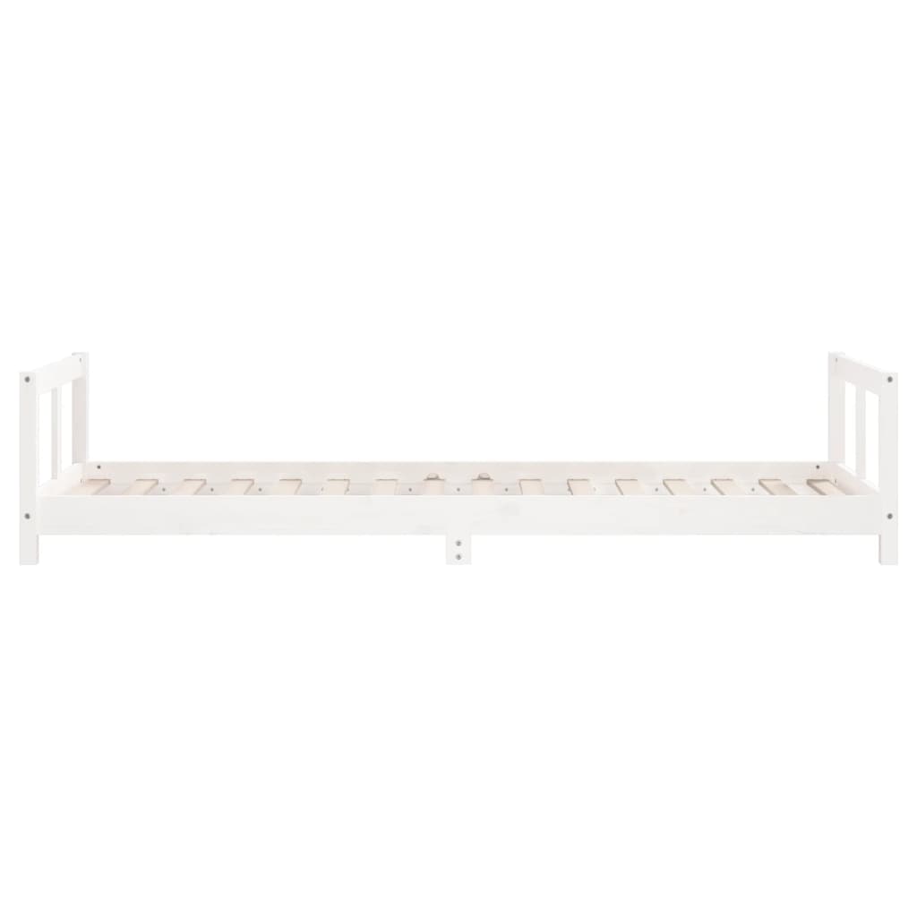 vidaXL Cadru de pat pentru copii, alb, 80x200 cm, lemn masiv de pin vidaXL Cadru de pat pentru copii, alb, 80x200 cm, lemn masiv de pin