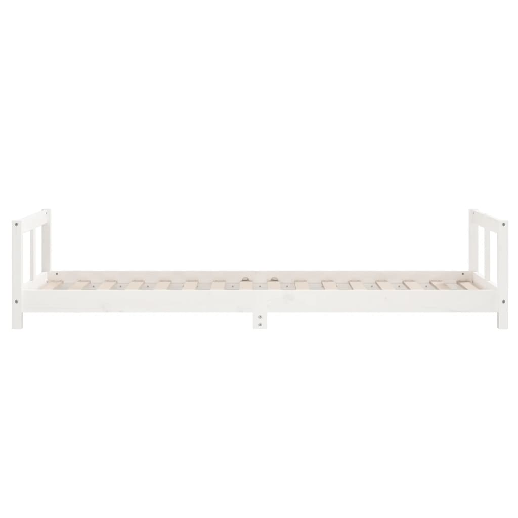 vidaXL Cadru de pat pentru copii, alb, 90x200 cm, lemn masiv de pin vidaXL Cadru de pat pentru copii, alb, 90x200 cm, lemn masiv de pin