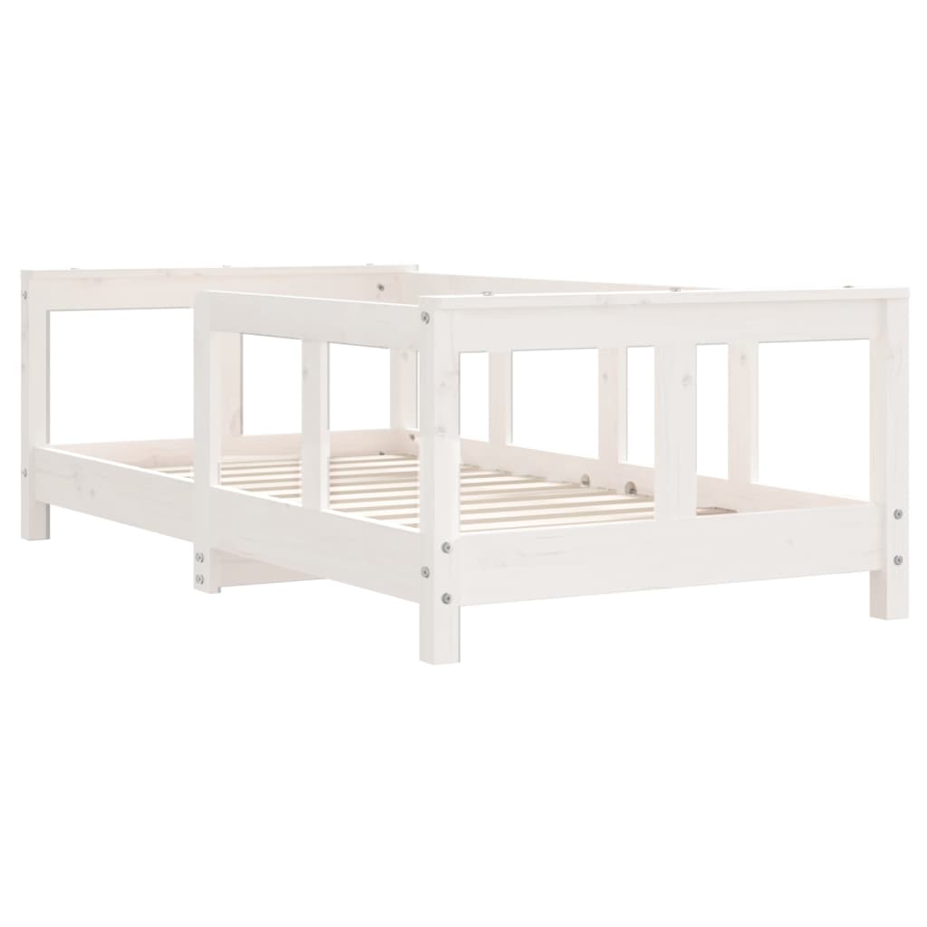 vidaXL Cadru de pat pentru copii, alb, 70x140 cm, lemn masiv de pin