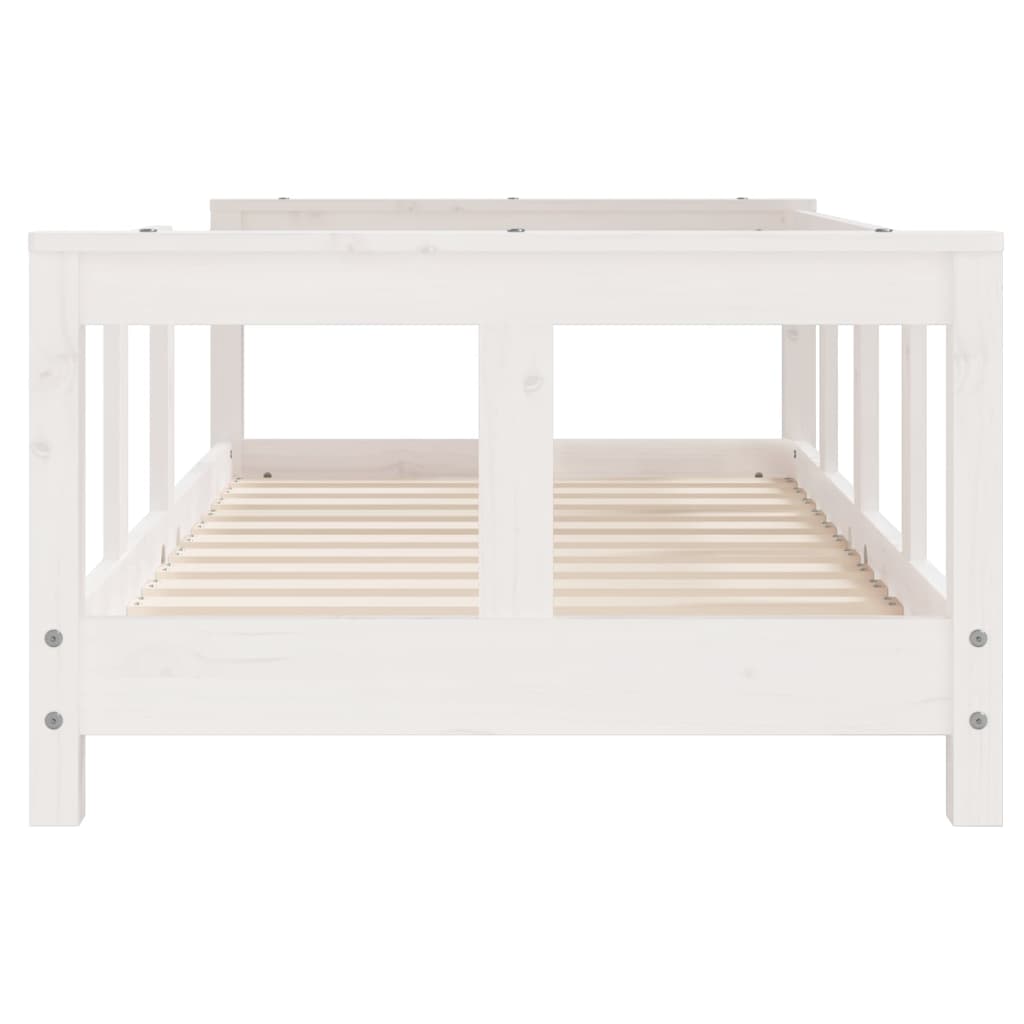 vidaXL Cadru de pat pentru copii, alb, 70x140 cm, lemn masiv de pin