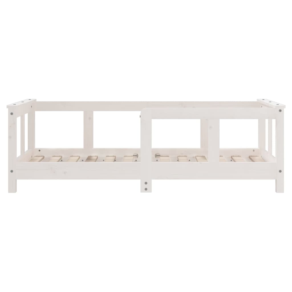 vidaXL Cadru de pat pentru copii, alb, 70x140 cm, lemn masiv de pin