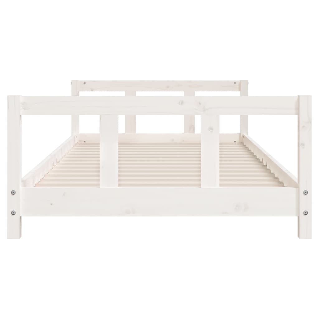 vidaXL Cadru de pat pentru copii, alb, 90x190 cm, lemn masiv de pin