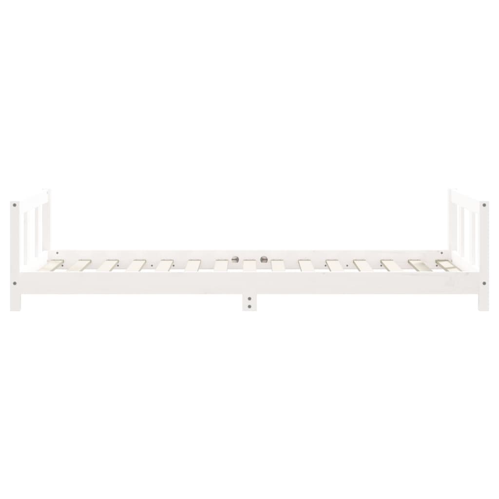 vidaXL Cadru de pat pentru copii, alb, 90x190 cm, lemn masiv de pin