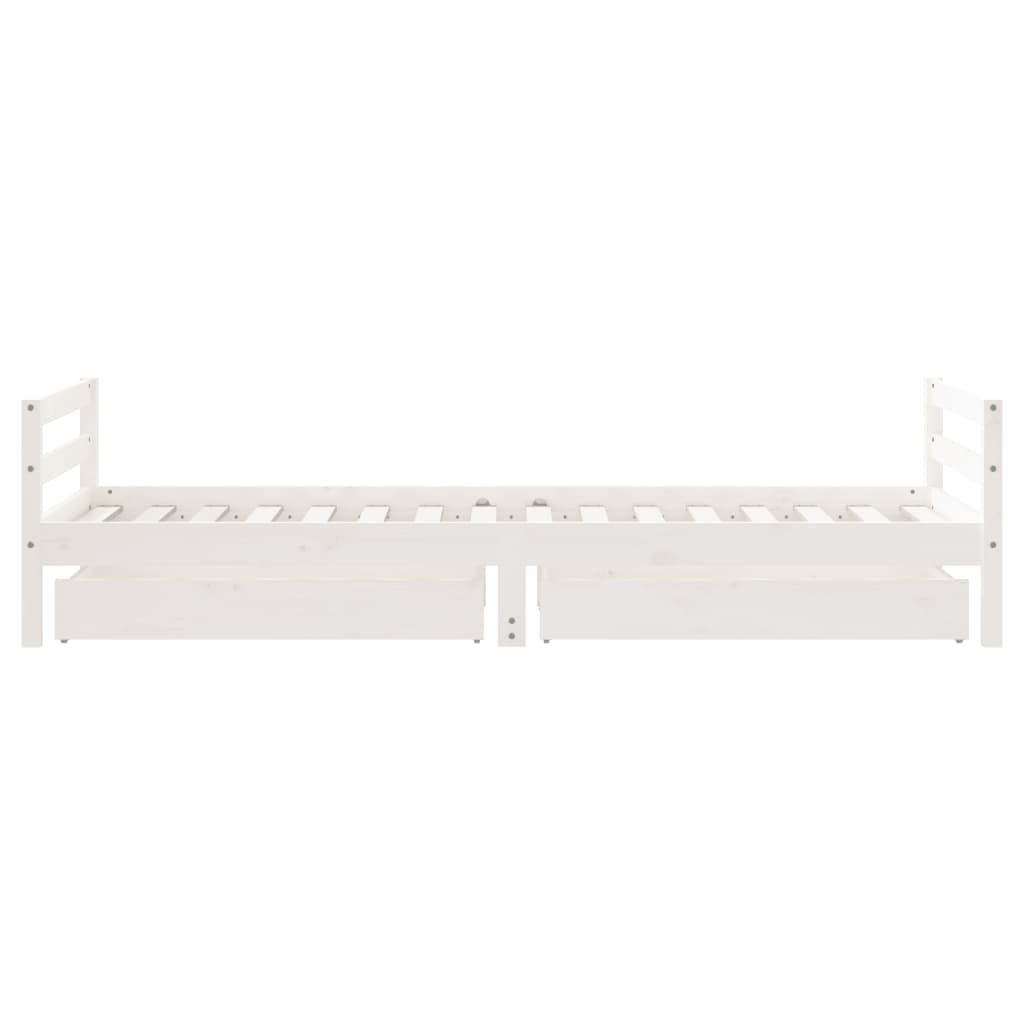 vidaXL Cadru pat copii cu sertare, alb, 80x200 cm, lemn masiv de pin vidaXL Cadru pat copii cu sertare, alb, 80x200 cm, lemn masiv de pin