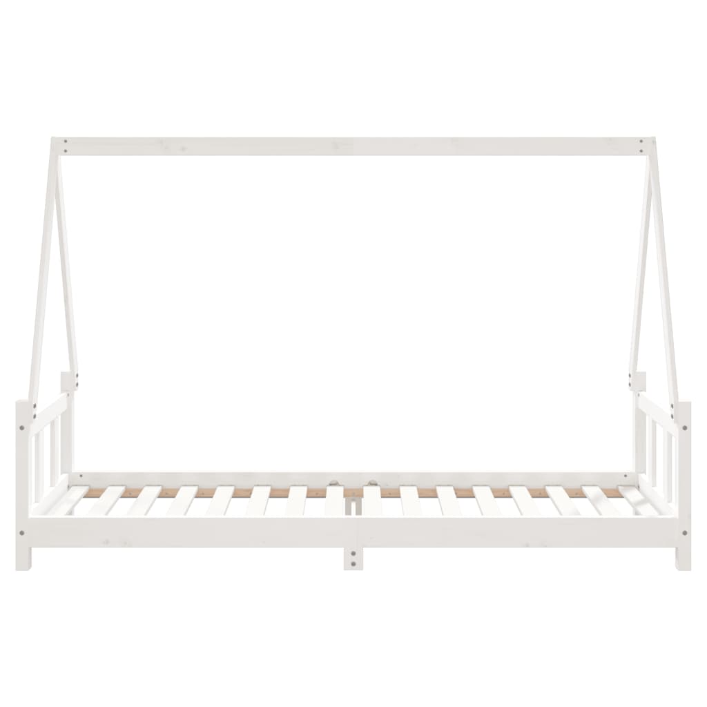 vidaXL Cadru de pat pentru copii, alb, 90x200 cm, lemn masiv de pin vidaXL Cadru de pat pentru copii, alb, 90x200 cm, lemn masiv de pin
