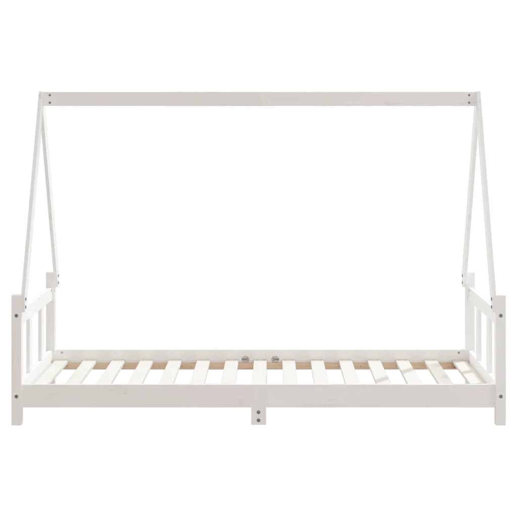 vidaXL Cadru de pat pentru copii, alb, 90x190 cm, lemn masiv de pin vidaXL Cadru de pat pentru copii, alb, 90x190 cm, lemn masiv de pin
