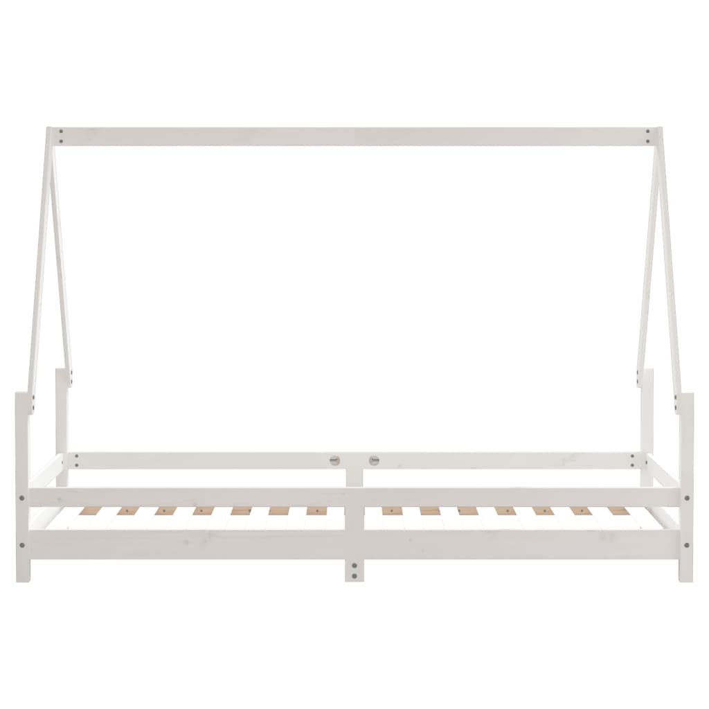 vidaXL Cadru de pat pentru copii, alb, 80x200 cm, lemn masiv de pin vidaXL Cadru de pat pentru copii, alb, 80x200 cm, lemn masiv de pin