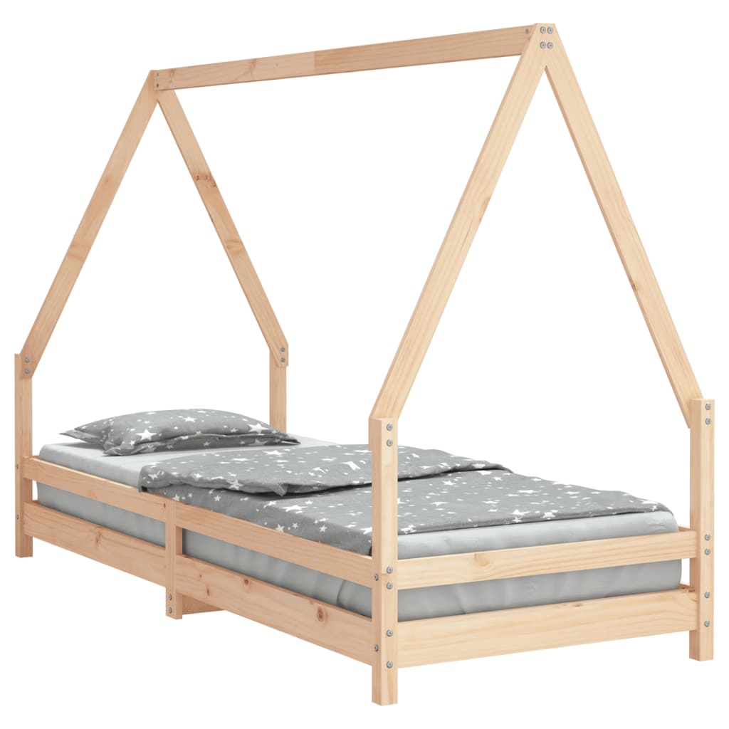vidaXL Cadru pat pentru copii, 90x200 cm, lemn masiv de pin vidaXL Cadru pat pentru copii, 90x200 cm, lemn masiv de pin