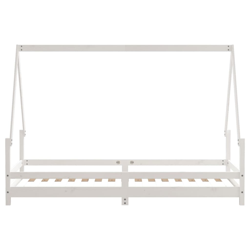 vidaXL Cadru de pat pentru copii, alb, 90x200 cm, lemn masiv de pin vidaXL Cadru de pat pentru copii, alb, 90x200 cm, lemn masiv de pin