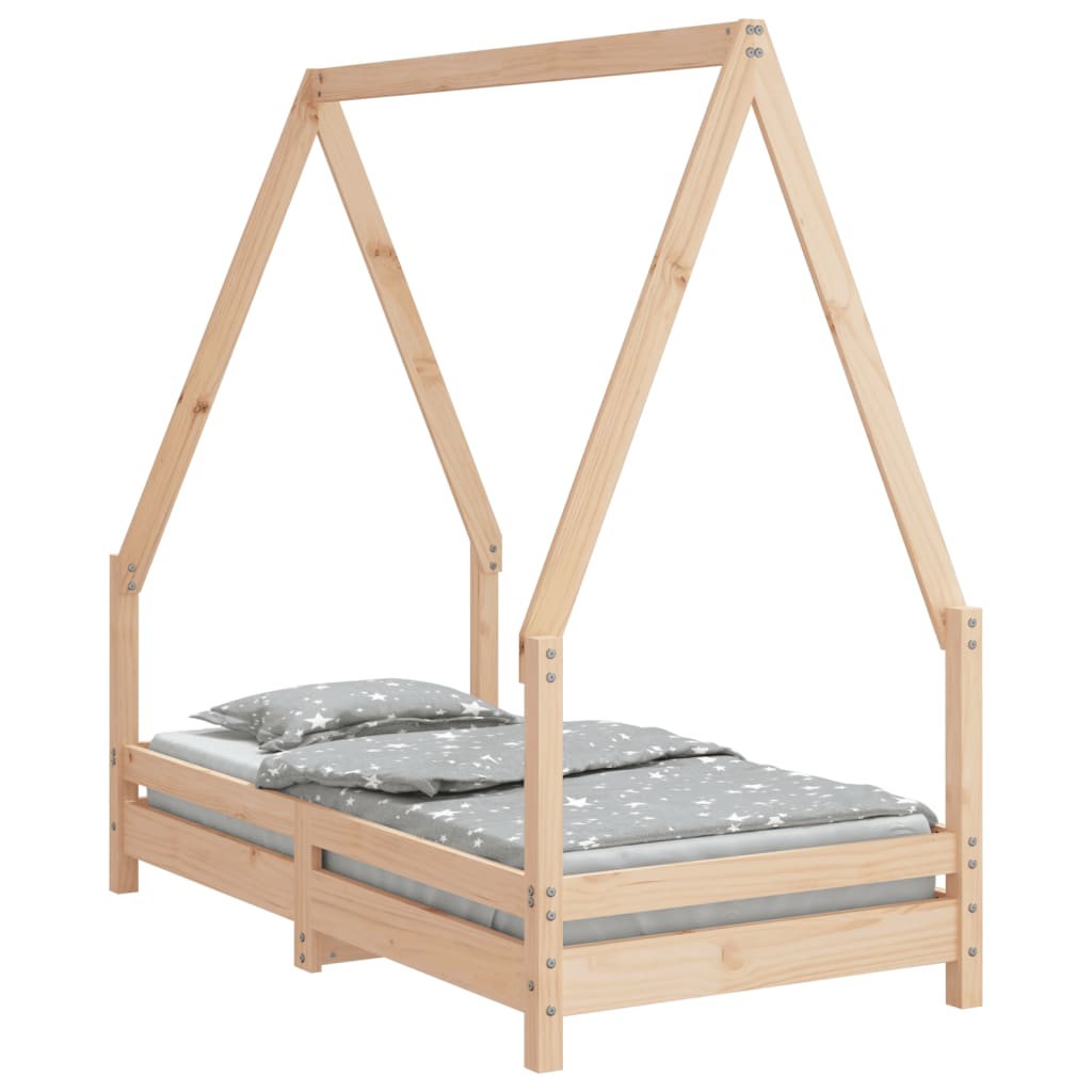 vidaXL Cadru de pat pentru copii, 70x140 cm, lemn masiv de pin vidaXL Cadru de pat pentru copii, 70x140 cm, lemn masiv de pin