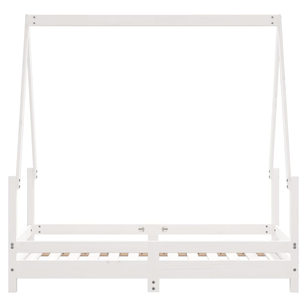 vidaXL Cadru de pat pentru copii, alb, 70x140 cm, lemn masiv de pin