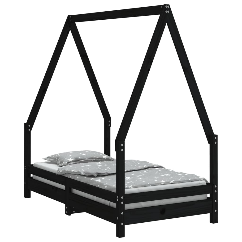 vidaXL Cadru de pat pentru copii, 70x140 cm, lemn masiv de pin vidaXL Cadru de pat pentru copii, 70x140 cm, lemn masiv de pin