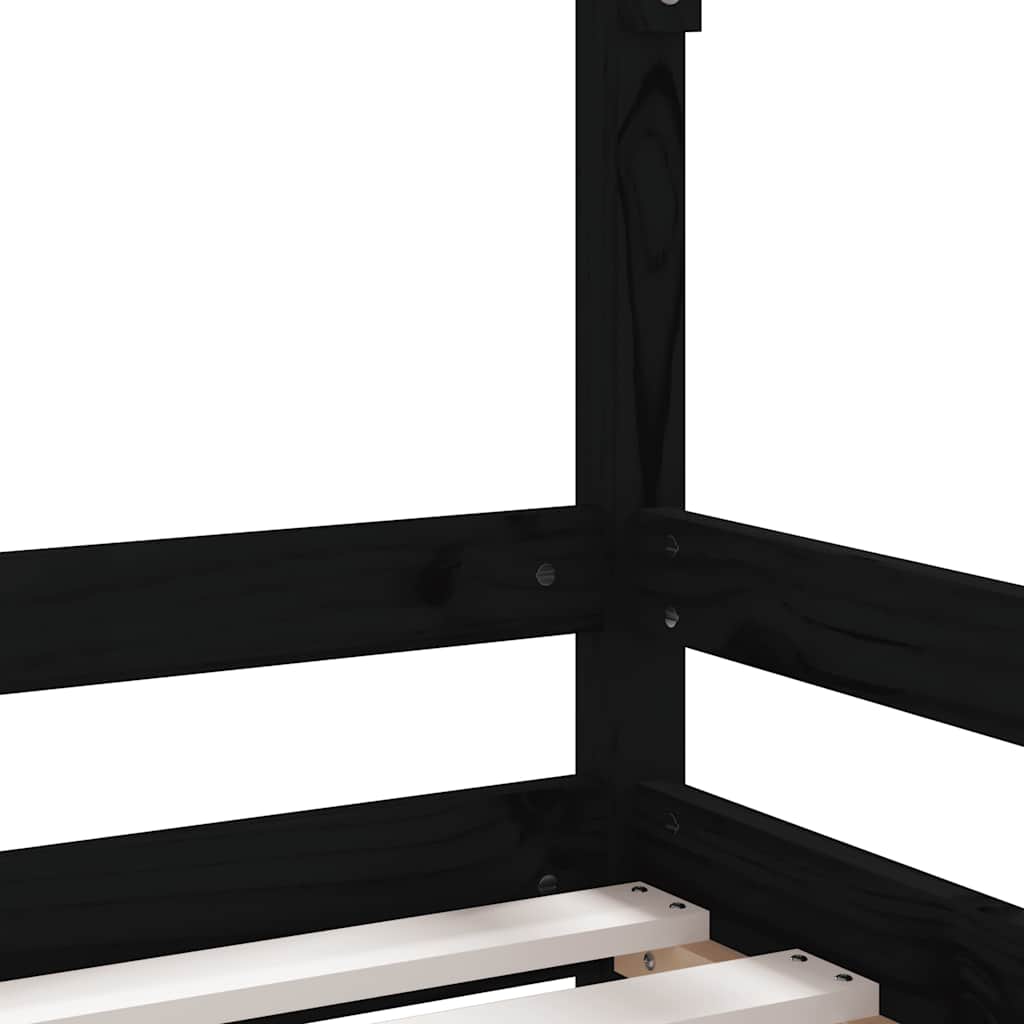 vidaXL Cadru de pat pentru copii, negru, 80x160 cm, lemn masiv de pin vidaXL Cadru de pat pentru copii, negru, 80x160 cm, lemn masiv de pin