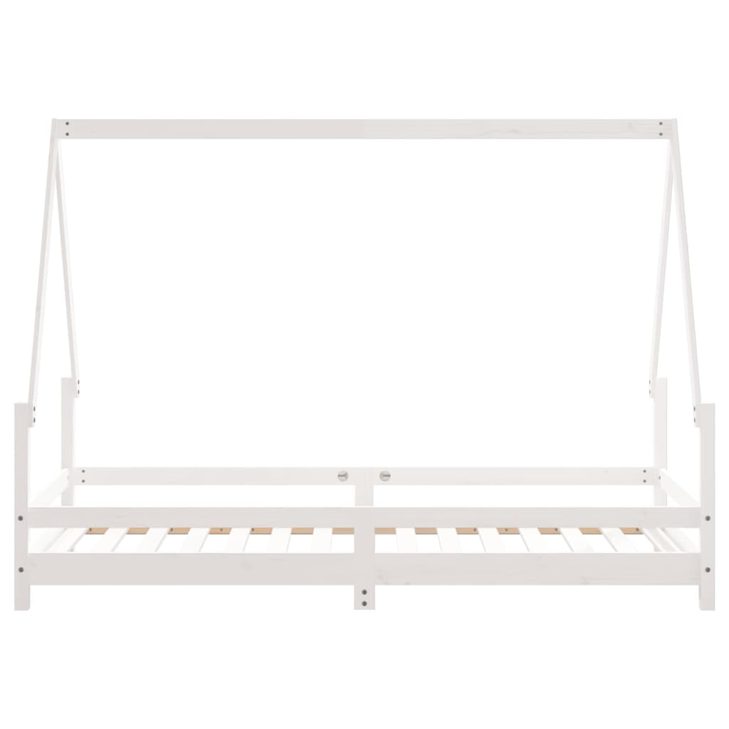 vidaXL Cadru de pat pentru copii, alb, 90x190 cm, lemn masiv de pin vidaXL Cadru de pat pentru copii, alb, 90x190 cm, lemn masiv de pin