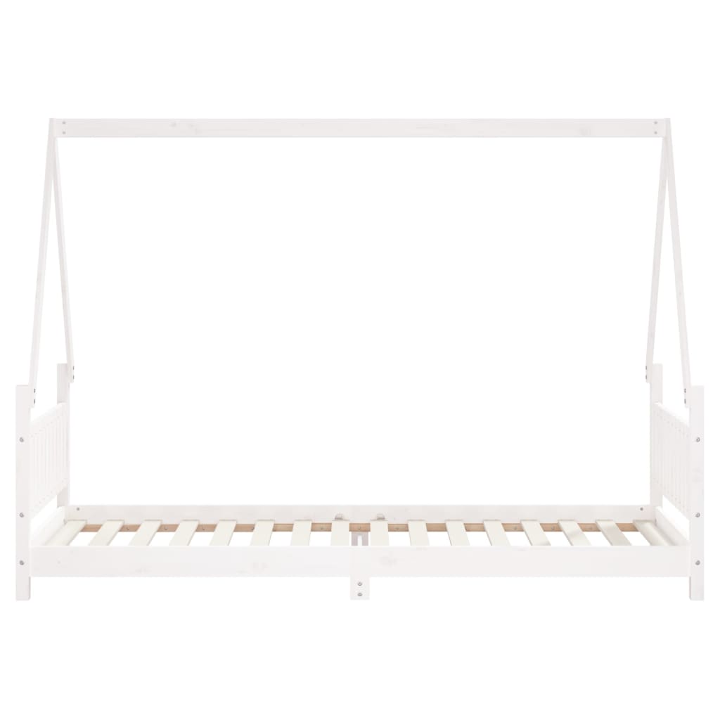 vidaXL Cadru de pat pentru copii, alb, 80x200 cm, lemn masiv de pin