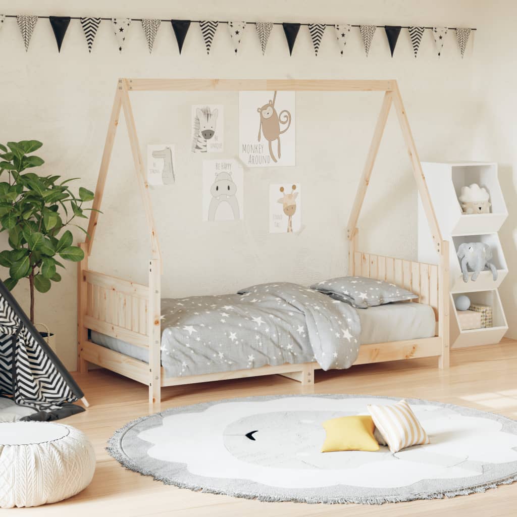 vidaXL Cadru de pat pentru copii, 80x160 cm, lemn masiv de pin vidaXL Cadru de pat pentru copii, 80x160 cm, lemn masiv de pin