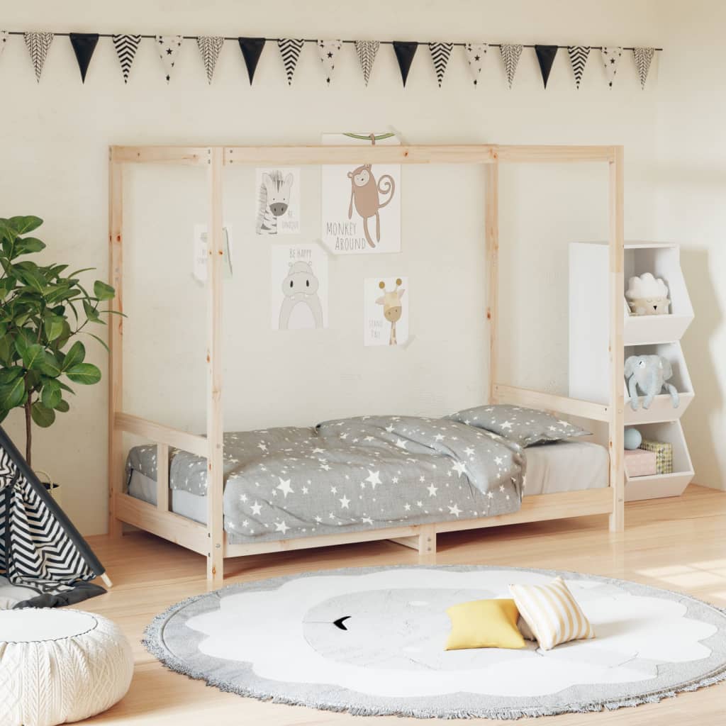 vidaXL Cadru de pat pentru copii, 80x160 cm, lemn masiv de pin vidaXL Cadru de pat pentru copii, 80x160 cm, lemn masiv de pin