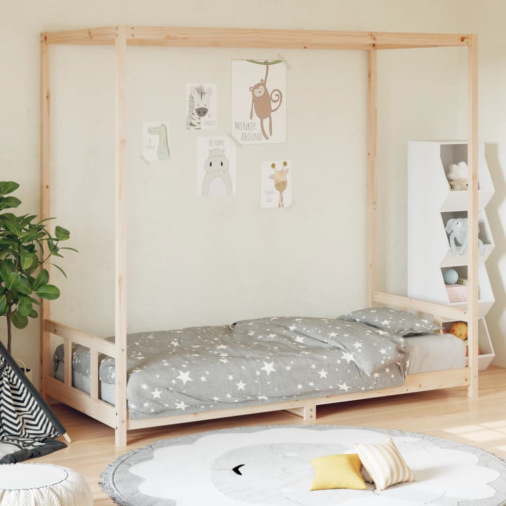 vidaXL Cadru de pat pentru copii, 90x190 cm, lemn masiv de pin vidaXL Cadru de pat pentru copii, 90x190 cm, lemn masiv de pin